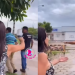 Vídeo: Mulher é vítima de agressão na frente de delegacia e pede para policiais não prenderem o marido