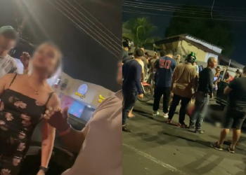 Vídeo: Suspeita de beber todas atropela mulher em Manaus e dá desculpa de que está com câncer
