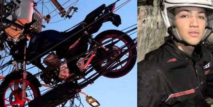 Vídeo: moto levada por balão para a fiação pertence a motoboy: ‘acordei com barulho da explosão’