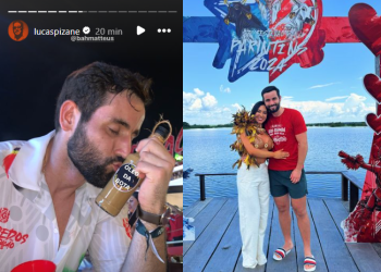 Ex-BBB Lucas Pizane brinca com a paixão de Matteus por Isabelle e o mostra beijando o ‘óleo da bôta’