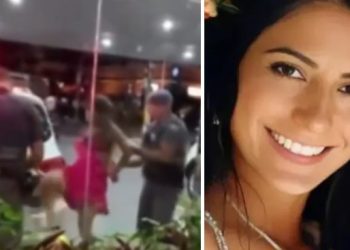 Vídeo mostra ex-panicat sendo presa e chutando as “bolas” do PM