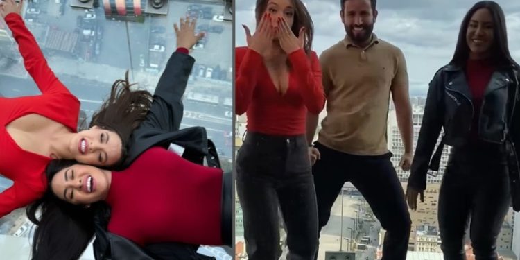 Vídeo: Isabelle, Matteus e Beatriz fazem dancinha e gravam trend no prédio mais alto de SP