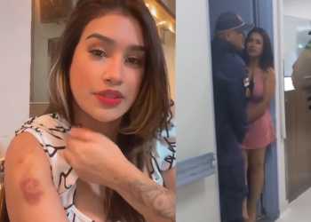 Mulher que fez barraco no 28 de Agosto explica motivo de ‘surto’ e acusa PMs: ‘Montou em cima de mim’