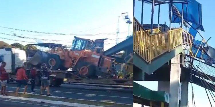 Após derrubada de passarela na Torquato, prefeitura muda trânsito no local
