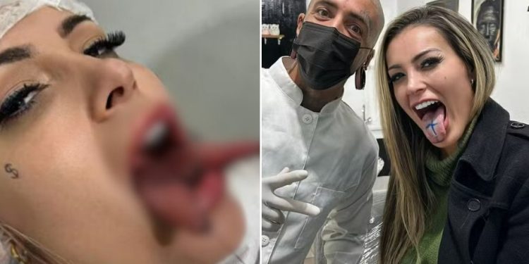 Vídeo forte: Andressa Urach corta língua ao meio para ter mais prazer 