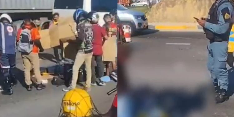 Vídeo: motorista acerta motoqueiro de app, foge, mas é pego pela população em Manaus 