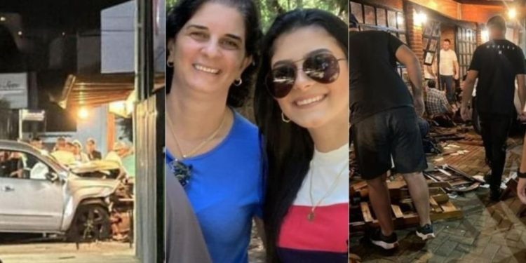 Vídeo forte: carro invade restaurante e acaba matando mãe e filha