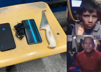 Vídeo mostra ‘amostradinhos’ que foram presos por roubar celulares de passageiros de ‘Amarelinho’ com faca na mão