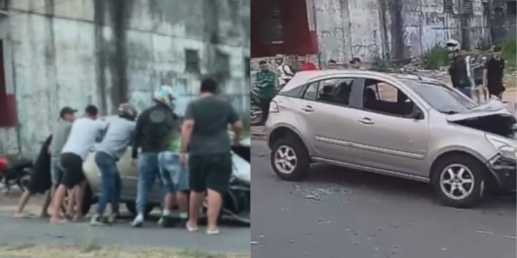 Carro é destruído após motorista entrar na contramão e atingir motociclista na Cachoeirinha; veja o vídeo