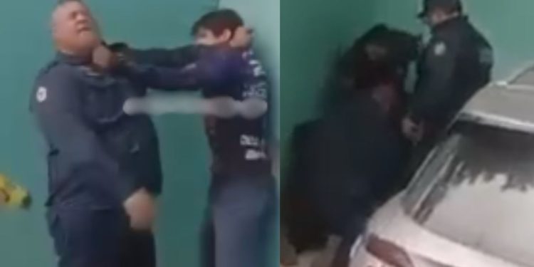 Vídeo mostra motoboy sendo imobilizado com arma de choque por agredida guarda municipal em Manaus