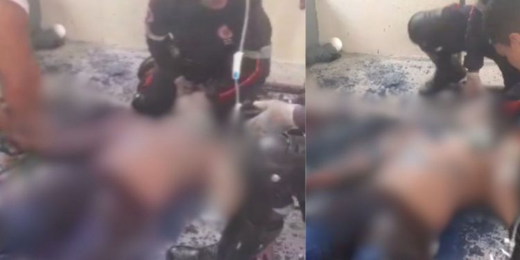 Morre homem que caiu de andaime enquanto pintava escola na Cidade Nova; veja o vídeo