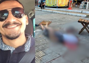 Criminosos invadem praça de alimentação no bairro Da Glória e matam homem que lanchava