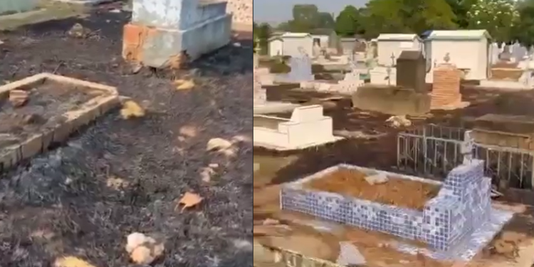 Vídeo: Em Manaus, famílias reclamam ao encontrarem sepulturas ‘só o pó’ e incendiadas