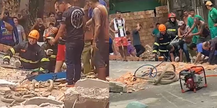 Vídeo: laje desaba sobre trabalhadores e mata pedreiro em Manaus