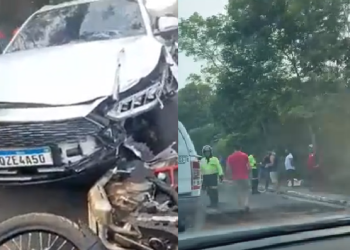 Vídeo: Motocicista morre ao fazer retorno proibido no Tarumã e ‘voar’ por 60 metros na pista