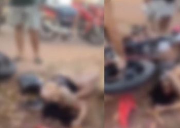 Vídeo: acidente de moto mata mulher e deixa amiga com risco de perder a vida no Amazonas