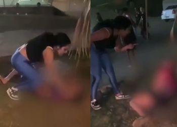 Vídeo: PM é investigado após agredir junto com a esposa uma mulher com o filho autista