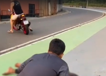 Vídeo forte: Jovem completamente bêbado sai de festa em Coari e se arrebenta em acidente