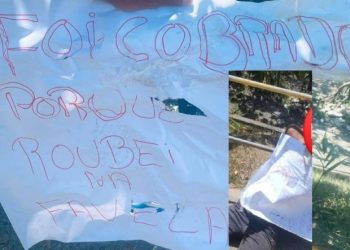 ‘Roubei na favela’, diz bilhete deixado em cima de homem em Manaus