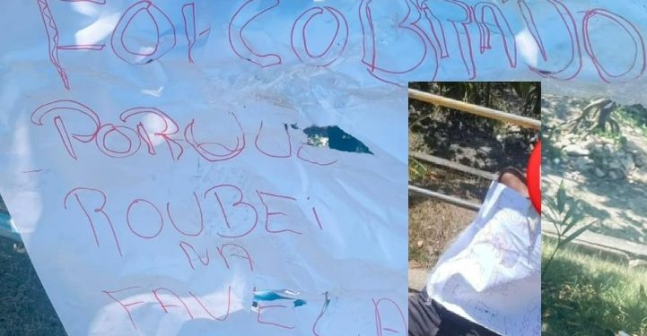 ‘Roubei na favela’, diz bilhete deixado em cima de homem em Manaus