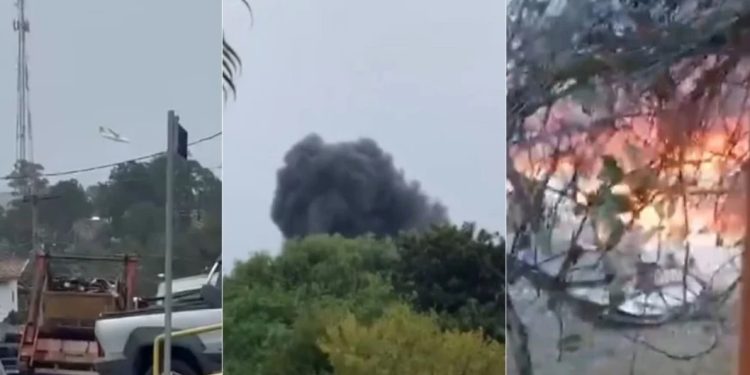 Vídeo urgente: avião com 62 pessoas cai diante das câmeras em SP