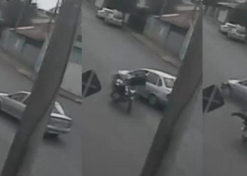 Vídeo: veja motoqueiro perdendo a perna em acidente grave no cruzamento