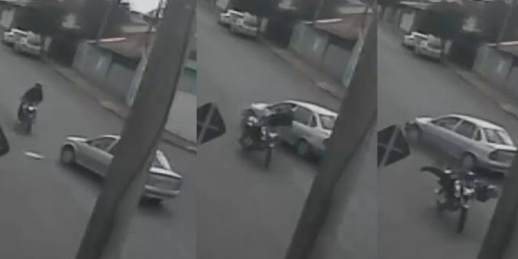 Vídeo: veja motoqueiro perdendo a perna em acidente grave no cruzamento