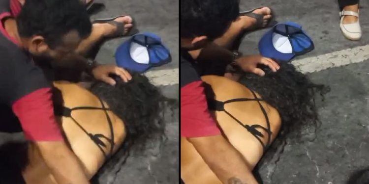 Vídeo: jovem briga com namorado em Manaus e se joga na frente do carro para chamar atenção