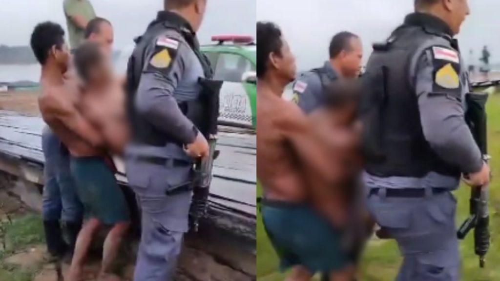 Vídeo: Policiais ouvem gritos de socorro e acham homem torturado por três peruanos no AM