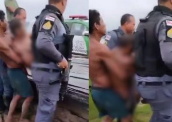 Vídeo: Policiais ouvem gritos de socorro e acham homem torturado por três peruanos no AM