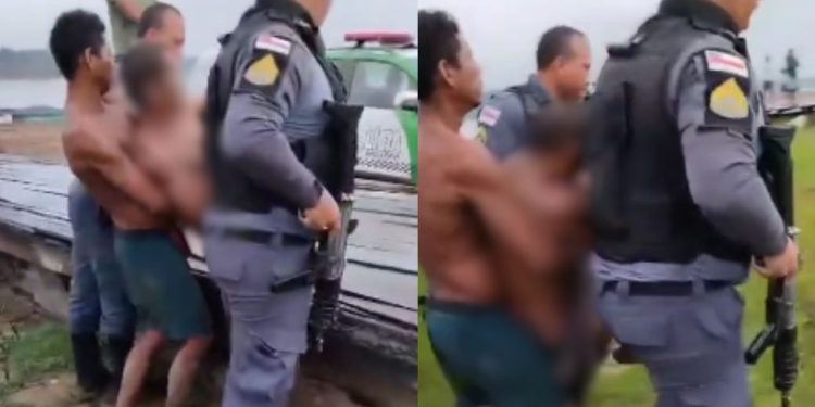 Vídeo: Policiais ouvem gritos de socorro e acham homem torturado por três peruanos no AM