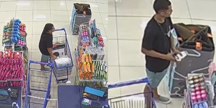 Câmera filma homem tentando pela 2ª vez furtar objetos da recém-inaugurada Havan em Manaus