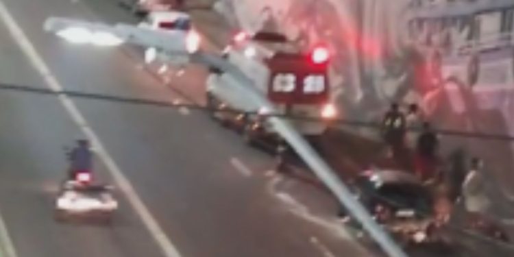 Vídeo: Casal que voltava de supermercado sofre acidente no Nova Cidade