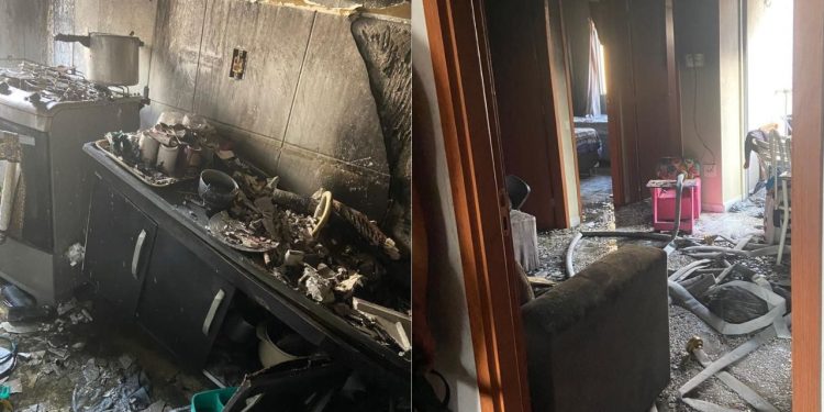 Duas pessoas foram socorridas por inalarem fumaça após apartamento pegar fogo em Manaus