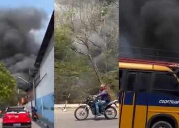 Vídeo: incêndio de grandes proporções atinge área do bairro Mauazinho