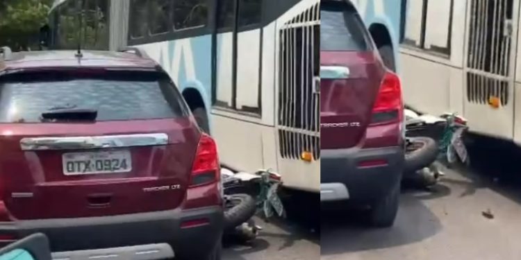 Vídeo: motora do 652 é acusado de espremer motoqueiro pra cima carro em Manaus