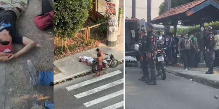 Vídeo urgente: bandidos atiram na parada de ônibus e deixam vários feridos em Manaus