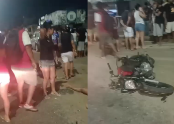 Vídeo: Em moto, casal é atingid0 por carro e fica grav3mente ferid0 no Vila da Prata
