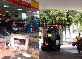 Vídeos: Supostamente bêbado, motorista invade conveniência e duas pessoas ficam feridas em Manaus