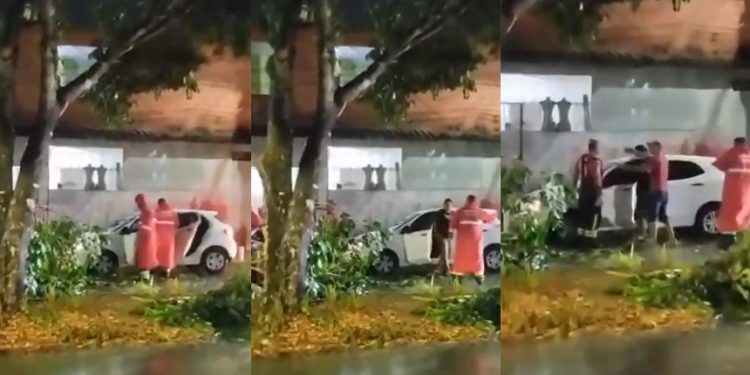 Vídeo: motorista tenta  atr0pelar bombeiros que cortavam árvore em Manaus