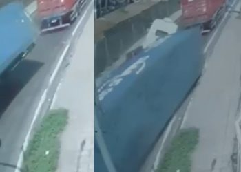 Vídeo forte: veja o exato momento em que a carreta esmaga carro em Manaus