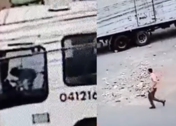 Veja o momento em que irmãos autistas soltam freio de mão e causam acidente em Manaus; vídeo