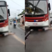 Vídeo: Com a pista molhada, motociclista ‘vara’ para debaixo de ônibus na Zona Leste de Manaus