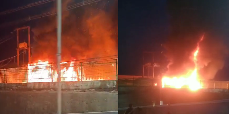 Video: Incêndio é registrado em garagem de ônibus em Manaus
