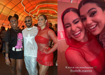 Sem Matteus, Isabelle arrasa no look e canta todas de Katy Perry no Rock In Rio; veja