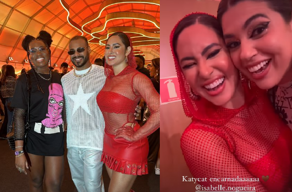Sem Matteus, Isabelle arrasa no look e canta todas de Katy Perry no Rock In Rio; veja
