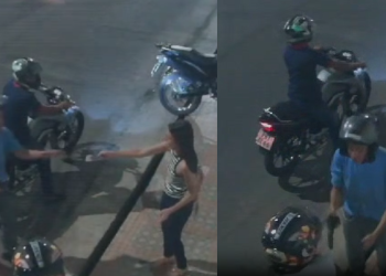 Vídeo mostra dupla assaltando jovens que voltavam para casa no Novo Aleixo; veja