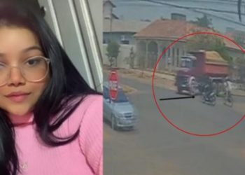 Vídeo: veja momento que caçamba esmaga jovem motoqueira na rua 