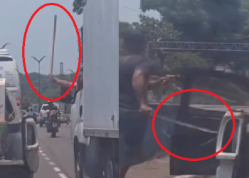 Vídeo: Motoristas brigam de terçado e pedaço de madeira em avenida de Manaus