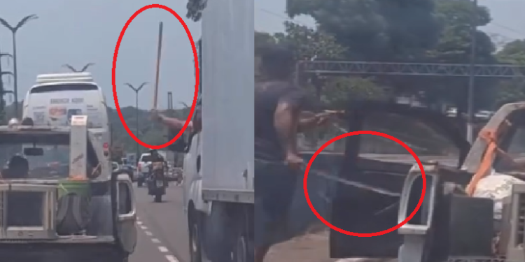 Vídeo: Motoristas brigam de terçado e pedaço de madeira em avenida de Manaus
